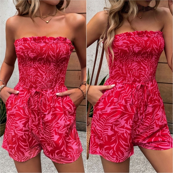 Island Vibes Smocked Romper - Picture 2 of 9